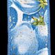 Wire Edge Cotton Print Tropical Fruit 1 1/2 In 22 Yards Blue