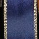 Woven Edge Gold Satin 1.5 Inch 27 Yards Navy