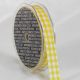 Cut Edge Gingham Ribbon 5/8 Inch  33 Yards Yellow/white