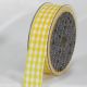 Cut Edge Gingham Ribbon 1 Inch  33 Yards Yellow/white
