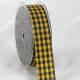 Cut Edge Gingham Ribbon 1 Inch  33 Yards Black/yellow