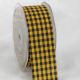 Cut Edge Gingham Ribbon 1 1/2 In 33 Yards Black/yellow