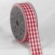 Cut Edge Gingham Ribbon 1 Inch  33 Yards    Red/white
