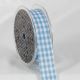 Cut Edge Gingham Ribbon 1 Inch 33 Yard Lt Blue/white