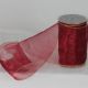 Wire Edge Organza 6 inch by 27 yards Burgundy/Gold Edge