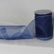 Wire Edge Organza 6 inch by 27 yards Royal/Silver Edge