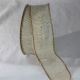 Gold Wired Edge Burlap Ribbon 2 inch by 11 yards Ivory