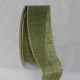 Gold Wired Edge Burlap Ribbon 2 inch by 11 yards Green
