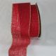 Gold Wired Edge Burlap Ribbon 2.75 inch by 11 yards Red