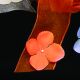 Wired Sheer Ribbon W Flowers 1.5 Inch 22 Yards Orange
