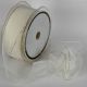 Woven Gold Edge Sheer Pull Bow 1.5 inch by 30 yards Ivory