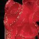 Woven Gold Edge Sheer Pull Bow 1.5 Inch 30 Yards  Red