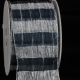 Wire Edge Sheer Isadora Plaid 3 Inch 20 Yards  Navy/silver