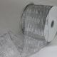 Wire Edge Sheer Isadora Plaid 4 inch by 20 yards Silver/White