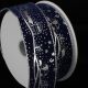 Wire Edge Velvet Print Winter VII 2 Inch 20 Yards   Navy