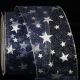 Wire Edge Sheer Milky Way 3 Inch 20 Yards  Navy