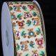 Wired Cotton Print Holiday Bear  2 Inch 20 Yards Ivory