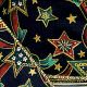 Wired Cotton Print Stars & bows 2.5 Inch 20 Yards Navy