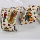 Wired Cotton Print Thanksgiving 3 inch 20 yards Ivory