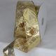 Gold Wired Lame with Print 2 inch by 20 yards Gold