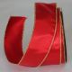 Wired Metallic Edge Satin 2 inch by 20 yards Red/Gold
