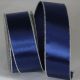 Wired Metallic Edge Satin 2 inch by 20 yards Navy/Silver