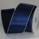 Wired Metallic Edge Satin 3 inch by 20 yards Navy/Silver