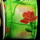 Wire Edge Sheer Roses 3 Inch  20 Yards Green/red