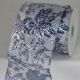 Wired Sheer Gold Print Mistletoe 4 inch by 20 yards Navy/Silver