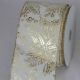 Wired Velvet Print Poinsettia 4 Inch 20 Yards   Ivory
