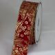 Wired Velvet Print Poinsettia 2 Inch 20 Yards   Red