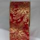 Wired Velvet Print Poinsettia 4 Inch 20 Yards   Red