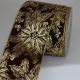 Wired Velvet Print Poinsettia 4 Inch 20 Yards   Wine
