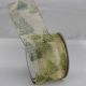 Wired Reversible Sheer Gold 3 inch by 20 yards Green Fir