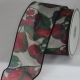 Wired Semi Sheer Holiday Fruit 3 inch by 20 yards Green