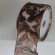 Wired Semi Sheer Holiday Fruit 3 inch by 20 yards Chocolate