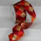 Wired Harlequin Velvet Ribbon 6 inch by 20 yards Burgundy/Copper/Red