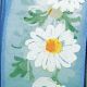 Wired Sheer Daisy Print 2.5 Inch 20 Yards Light Blue