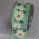Wired Sheer Daisy Print 2.5 inch by 20 yards Light Green