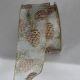 Wired Semi Sheer Pine Cones 2.5 inch by 20 yards Cream