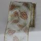 Wired Semi Sheer Pine Cones 4 inch by 20 yards Cream