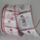 Wired Sheer Checkered Snowmen 2.5 inch by 20 yards Red