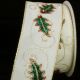 Wired Velvet With Application 2.5 In 10 Yard Ivory Leaves