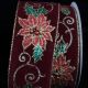 Wired Velvet With Application 2.5 In 10 Yard Burgundy Poinsettia