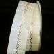 Wired Woven Taffeta Gold Link 1.5 Inch 27 Yards Ivory/cream