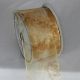 Wired Organza Print Roses 2.5 inch by 27 yards Golden Cream