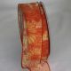 Wired Semi Sheer Straw Flowers 2 inch by 20 yards Orange