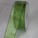 Wired Semi Sheer Straw Flowers 2 inch by 20 yards Green