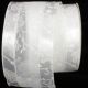 Wired Embossed Georgette 4 Inch 20 Yards White