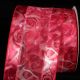 Wired Embossed Georgette 4 Inch 20 Yards Red Roses